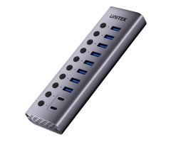 Unitek USB-C/USB-A-Hub - 8x USB-A, 2x USB-C (Ein/Aus)