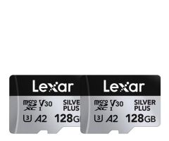 Lexar 2x128GB microSDXC Silver Plus UHS-I U3 A2 V30