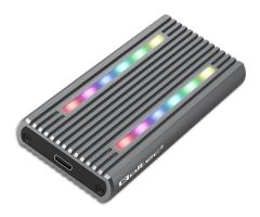 Qoltec M.2 NVMe SATA RGB LED USB-C 4 TB Gehäuse