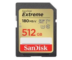 SanDisk 512GB SDXC Extreme 180MB/s A2 C10 V30 UHS-I U3
