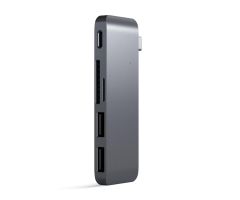 Satechi Passthrough Hub (USB-C, 2x USB-A, Micro/SD) (Space Grey)