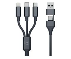 3mk Hyper Cable 3in1 A/C auf C/Micro/Lightning 1,5 m schwarz