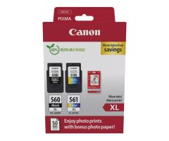 Canon Set mit 2 Tinten PG-560XL + CL-561XL + Fotopapier 50 Stk