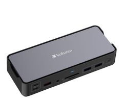 Verbatim USB-C Pro 2xHDMI DP RJ45 4xUSB 4xUSB-C SD microSD-Audio