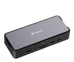 Verbatim USB-C Pro 2xHDMI DP RJ45 4xUSB 3xUSB-C SD microSD SSD Audio