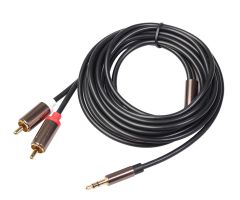 Mozos Audiokabel Miniklinke 3,5 mm – 2 x RCA Stereo 3 m