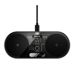 Baseus Duales kabelloses Qi-Ladegerät Digitale LED-Anzeige 20W