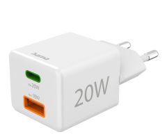 Hama Mini 20W Supercharger 1xUSB-C, 1xUSB-A
