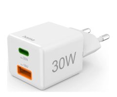 Hama Mini 30W Netzladegerät 1xUSB-C, 1xUSB-A