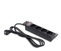Qoltec Aluminium-PDU-Steckdosenleiste für RACK 10'' 1U 16A 4xFR