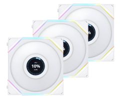 Lian Li UNI FAN TL Lüfter der LCD-Serie, Weiß, Dreierpack, 3 x 120 mm