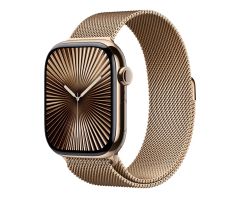 Apple Watch 10 42 mm/Titangehäuse Gold/Milanaise Armband Gold LTE