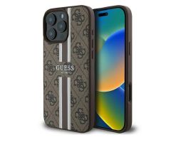 Guess 4G bedruckte Streifen für iPhone 16 Pro braun