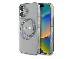 Guess IML Blumenkranz für iPhone 16 schwarz