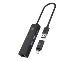 ICY BOX Hub 4in1 USB-C, USB-A, LAN