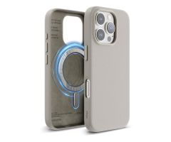 Magnetic Leather fur iPhone 16 Pro Light Grey