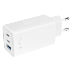 Hune GaN 65W Wandladegerät 2x USB-C+USB-A Schneeweiß