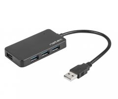 Natec USB 3.0 Moth Hub 4-Ports Schwarz
