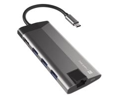 Natec FOWLER PLUS USB-C 8IN1 HUB -> USB 3.0 3X, HDMI 4K, USB-C PD,