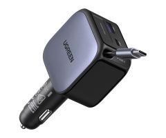 UGREEN EC602USB-C + USB60W Kfz-Ladegerät mit Kabel, grau