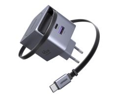 UGREEN GaN X614USB-C + USB45W Wandladegerät mit Kabel, grau