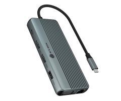 ICY BOX 12in1 4xUSB, RJ45, Buchse, HDMI, VGA 3xPD 3.0 100W