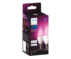 Philips Hue HUE White and Color Ambiance Doppelpack E14 Lampe 470lm