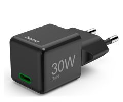 Hama GAN PD/QC SUPERMINI 30W PD/QC SCHWARZES WANDLADEGERÄT