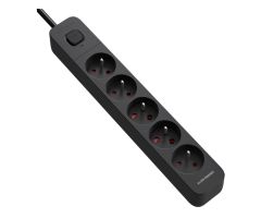 Silver Monkey Überspannungsschutzleiste 5 Steckdosen 16A/230V 5m schwarz