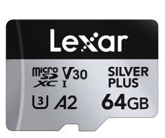 Lexar 64GB microSDXC Silver Plus UHS-I U3 A2 V30