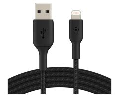 Belkin Belkin USB-A-auf-Lightning-Kabel, geflochten, 2 m, Schwarz