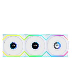 Lian Li Uni Fan SL Wireless 120 LCD Weiß Dreierpack 3x120mm