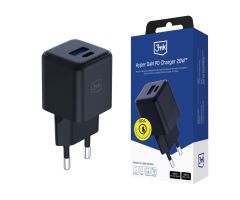 3mk Hyper GaN Ladegerät 20W QC4+ PD PPS USB 1A1C Schwarz EU