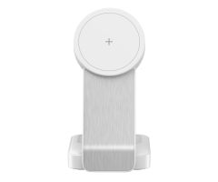 Silver Monkey Alu MagCharger Qi2 3in1 weiß