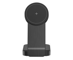 Silver Monkey Alu MagCharger Qi2 3in1 schwarz