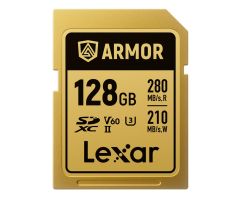 Lexar 128GB SDXC ARMOR Gold UHS-II U3 ​​​​V60 IP68 Edelstahl