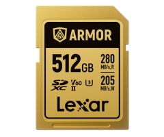 Lexar 512GB SDXC ARMOR Gold UHS-II U3 ​​​​V60 IP68 Edelstahl