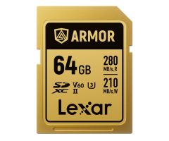 Lexar 64GB SDXC ARMOR Gold UHS-II U3 ​​​​V60 IP68 Edelstahl