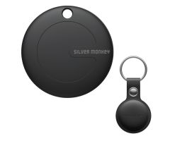 Silver Monkey TAG Schwarzes Silikon