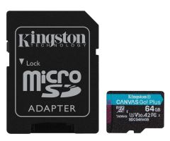 Kingston 64GB microSDXC Canvas Go! Plus Gen4 200MB/s A2 U3 V30