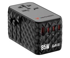 Verbatim Charge ´n´ Travel Adapter Diamond 85W Retractable Cable CNT-