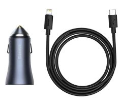Baseus Golden Contactor Pro Car Charger U+C Grey + cable