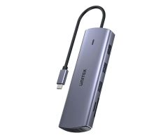 Unitek Hub 9w1 USB-C Ethernet HDMI VGA 3xUSB-A czytnik kart PD 100W