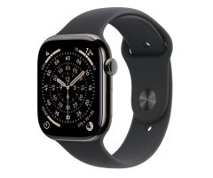 Apple Watch 11 42/Schiefergrau Titan/Schwarzes Armband M/L 5G