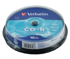 Verbatim 700 MB/80 Min. Audio-CD 52x DATA LIFE CAKE 10 Stk.