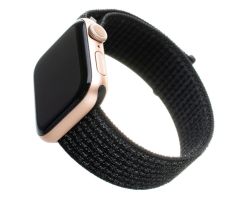 FIXED Nylonarmband für Apple Watch reflektierend schwarz