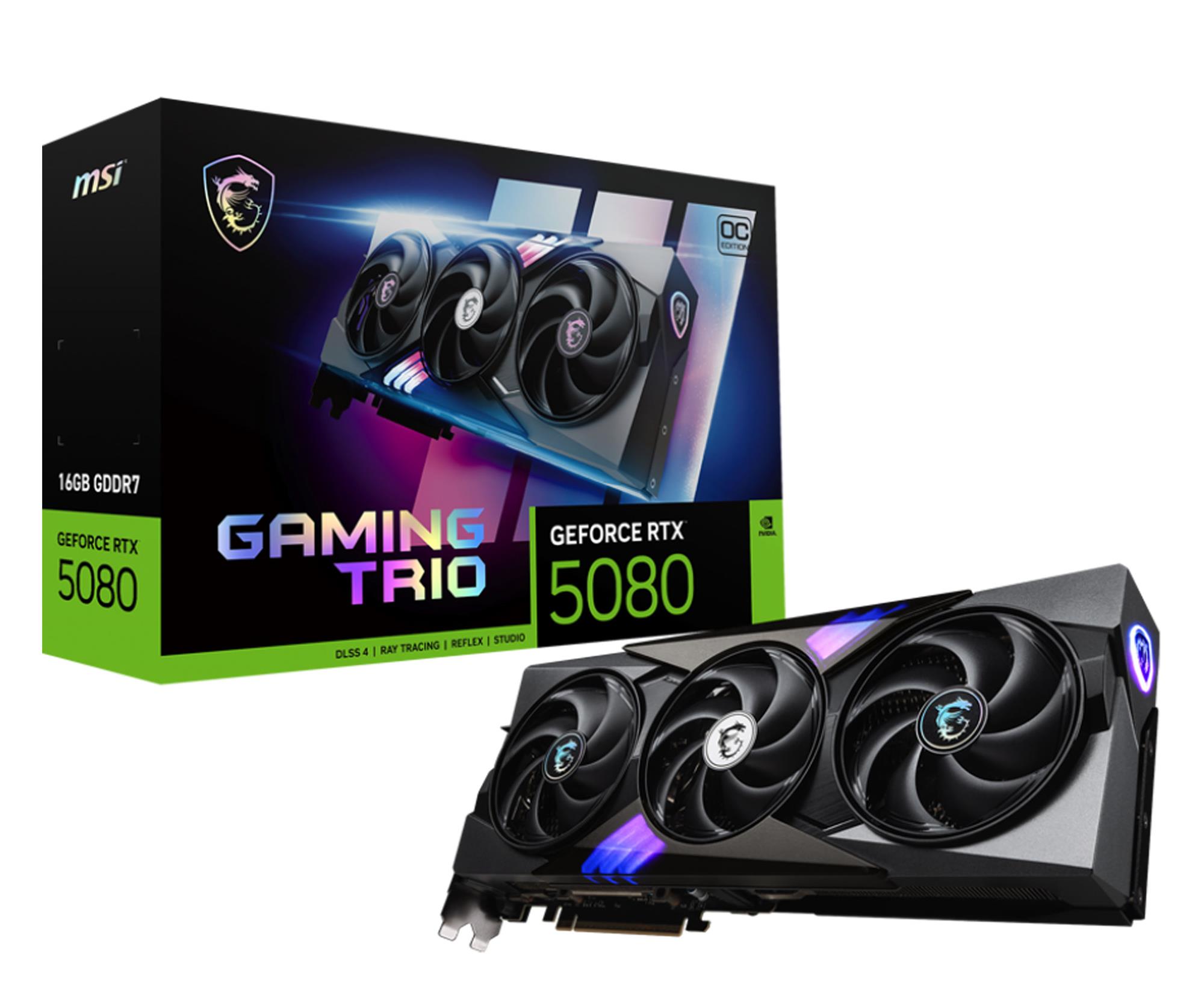 MSI GeForce RTX 5080 Gaming Trio OC 16GB GDDR7 DLSS4