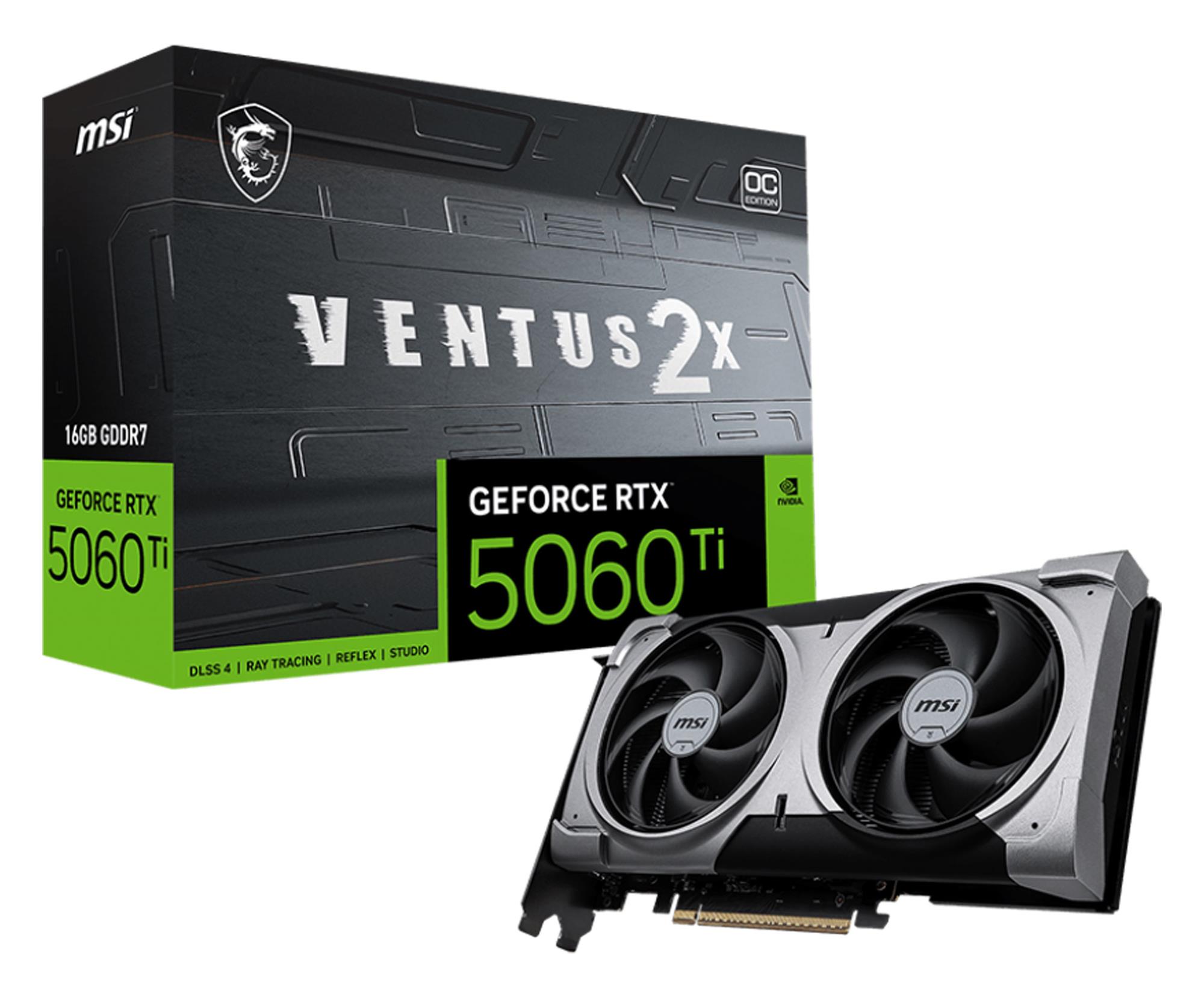 MSI GeForce RTX 5060 Ti Ventus 2X OC Plus 16GB GDDR7 DLSS4